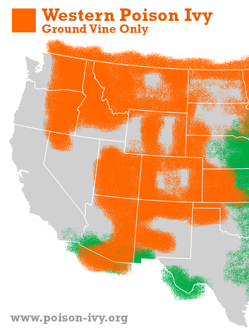 poison ivy map, western area